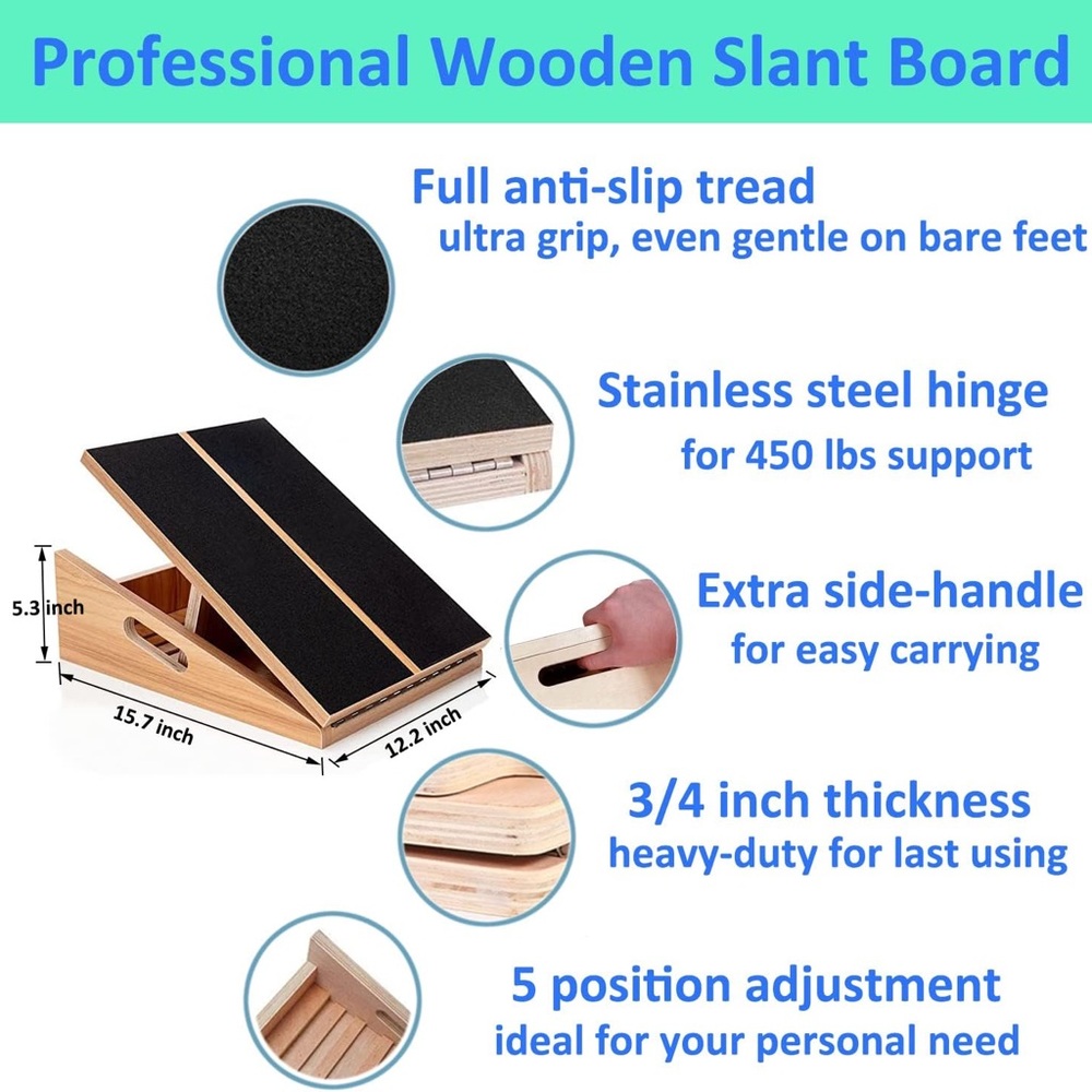 (NEW) Slant Stretch Board HEAVY DUTY 450lb Weight/ Pilates Stretch Calf and leg - Picture 4 of 12